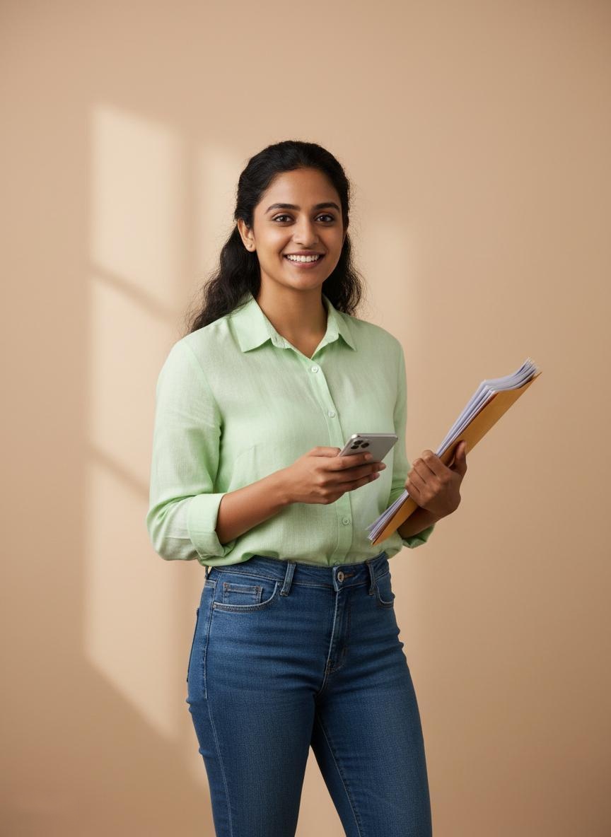 Woman receiving loan disbursement